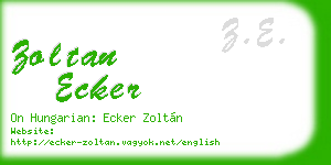 zoltan ecker business card